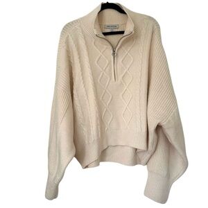 Urban Outfitters Women’s Sweater Pullover Half Zip Chunky Cable Knit Crop XXL